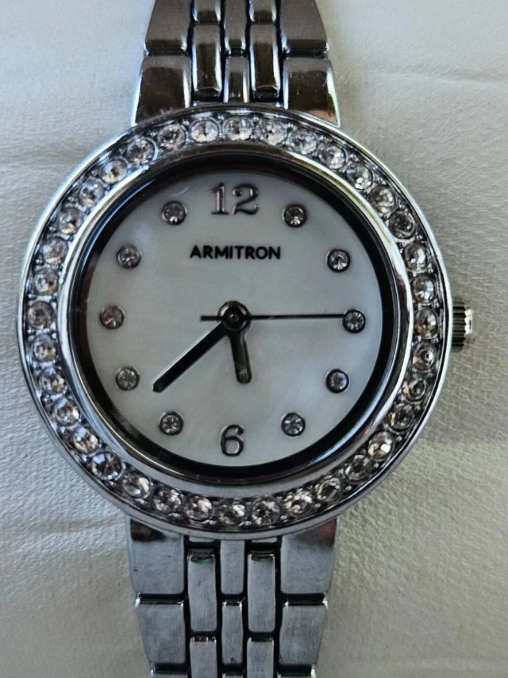 Armitron Ladies Wristwatch Crystals Accent Bezel Quartz Analog Wrist Watch